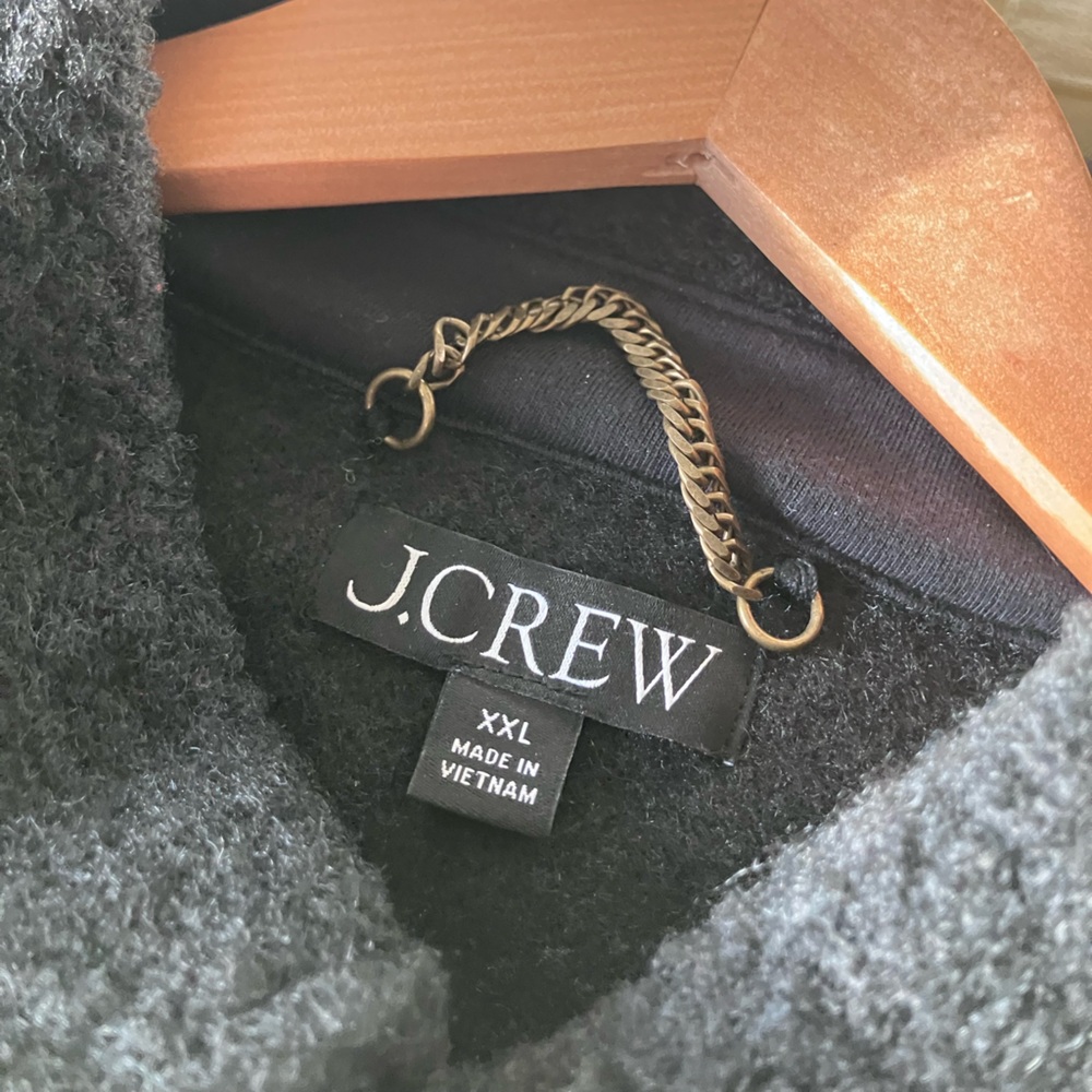 J CREW Long Sleeve Black Teddy Sweater Jacket Size XXL - Picture 9 of 10